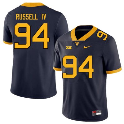 Men's West Virginia Mountaineers NCAA #94 Hammond Russell IV Navy Authentic Nike Stitched College Football Jersey RP15Z53TR